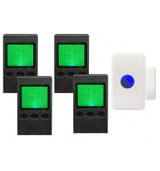 Heyo-Alert 4 x Portable Wireless Receiver Pagers & Multi Use Transmitter