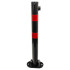 610 Black Fold Down Parking Post, Red Reflective Bands (001-** K/D, 001-** KA)