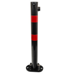 610 Black Fold Down Parking Post, Red Reflective Bands (001-4772 K/D, 001-4762 KA)