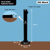 610 Black Fold Down Parking Post, Red Reflective Bands (001-** K/D, 001-** KA)