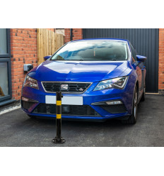 610 Black Fold Down Parking Post, Yellow Reflective Bands (001-** K/D, 001-** KA)