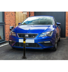 610 Black Fold Down Parking Post, Yellow Reflective Band (001-** K/D, 001-** KA)