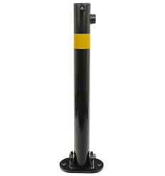 610 Black Fold Down Parking Post, Yellow Reflective Band (001-4777 K/D, 001-4767 KA)