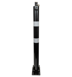 810 Black Fold Down Parking Post with 2 Reflective Silver Bands (001-4795 K/D, 001-4785 K/A).