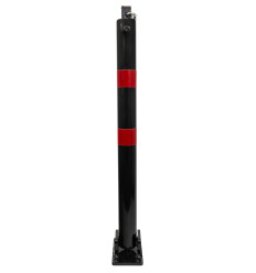 810 Black Fold Down Parking Post with 2 Reflective Red Bands (001-4792 K/D, 001-4782 K/A).