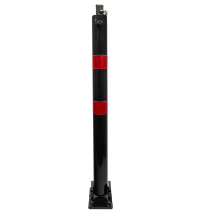 810 Black Fold Down Parking Post with 2 Reflective Red Bands (001-** K/D, 001-** K/A).