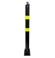 810 Black Fold Down Parking Post with 2 Reflective HI-VIS Bands (001-4794 K/D, 001-4784 K/A).