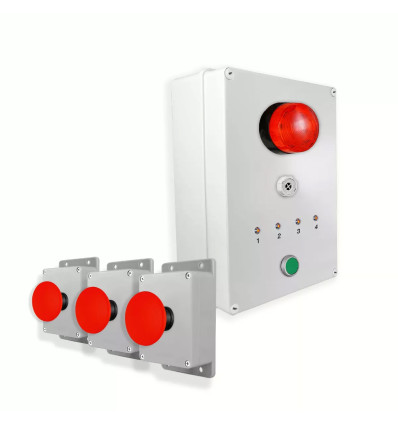 2 Channel 800 metre Wireless Panic or Entrance Alarm with Sirens & Strobes