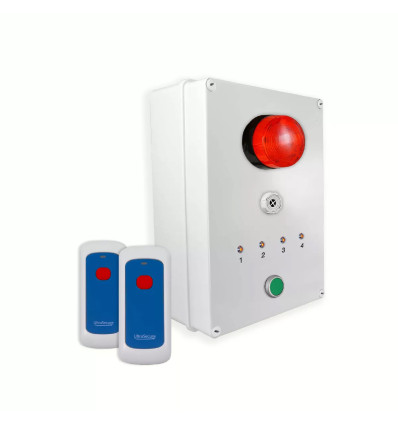 2 Channel 800 metre Wireless Panic or Entrance Alarm with Sirens & Strobes