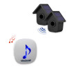 600m Wireless Garden & Driveway Alarm Kit – 1 Birdbox PIR Sensor with Dual Solar Panels, 35-Melody Chime Receiver (DA600+)