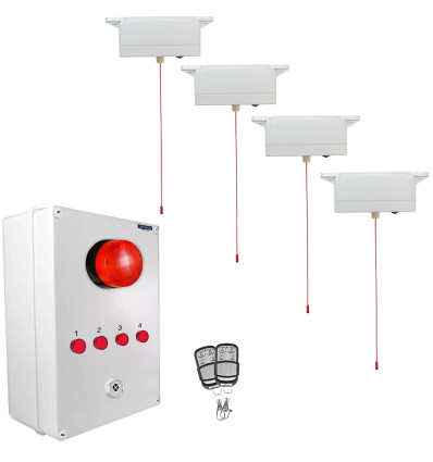 Long Range (900 metre) Wireless Disabled Toilet Alarm with Control Box & 1 Pull Cord (DA600+)