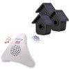 Wireless Driveway & Home Alert kit – 2 Birdbox PIRs with Dual Solar Panels, 35-Melody Receiver with Battery Backup (DA600+)