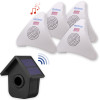 Wireless Driveway & Home Alert kit – 1 Birdbox PIR with Dual Solar Panels, 3 35-Melody Receivers with Battery Backup (DA600+)
