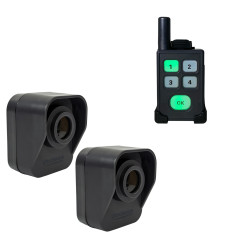 600m Wireless Pager Alarm Kit – 2 Battery PIR Sensors, 4 Channel Pager - 10 Melodies, Vibration and LED indicators (DA600+)