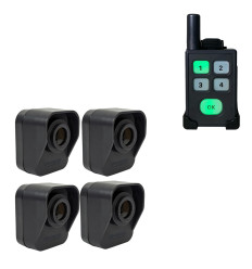 600m Wireless Pager Alarm Kit – 4 Battery PIR Sensors, 4 Channel Pager - 10 Melodies, Vibration and LED indicators (DA600+)