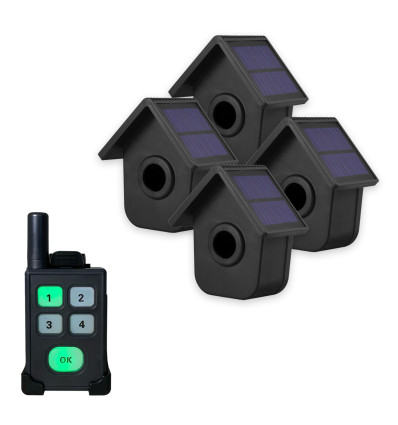 600m Wireless Pager Alarm Kit – 1 Battery PIR Sensor, 4 Channel Pager - 10 Melodies, Vibration and LED indicators (DA600+)