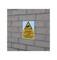 Italian A5 External CCTV Warning Sign