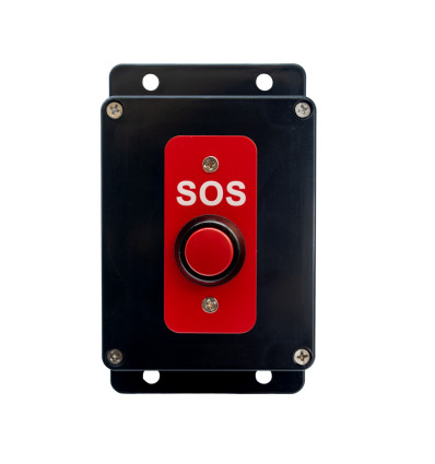 High-Resistance Wireless Button, 800m / Black Enclosure, Universal "Bell" Symbol (PROTECT 800 Range)