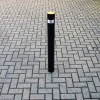 Static Black Steel Bollard & Reflective Stainless Steel  Insert