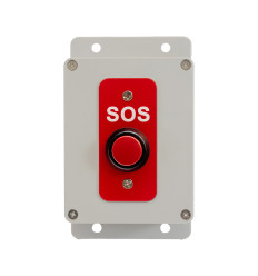 High-Resistance Wireless Button, 800m / Black Enclosure, Red plate with White "SOS" Lettering (PROTECT 800 Range)