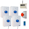 Wireless Lockdown Control Boxes with Blue Strobes, Multi-Tone Sirens, Signal Repeater, Fixed Trigger & Portable Stop Button