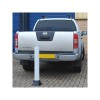 Heavy Duty Fold Down 900W-110 Security Bollard (raised behind a vehicle)