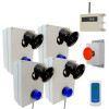 Wireless Lockdown Control Boxes with Blue Strobes, Loud 118dB Sirens, Signal Repeater, Fixed Trigger & Portable Stop Button