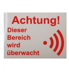 German Language Alarm Warning Window Sticker 