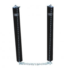 2 x H/D Static Black 120 FB Bollards & Chain Kit