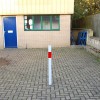 White & Red 100P Removable Parking & Security Post (securing a parking location).