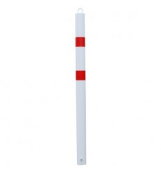 Spigot White & Red 76 mm Diameter Static Bollard (001-2116)