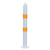 White & Orange Bolt Down Fixed Bollard 76mm Diameter