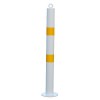 White & Yellow Bolt Down Fixed Bollard 76mm Diameter