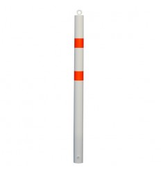 76 mm Diameter White & Orange Spigot Steel Bollard & Eyelet (001-2118)