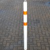 White & Orange Spigot Fixed Bollard 76mm Diameter