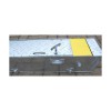 620 Yellow Fold Away Parking Post (post folded away, protective lid closed and being locked).