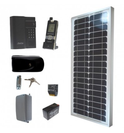 Solar Electronic Gate Lock & Wireless Intercom with Keypad Kit 1
